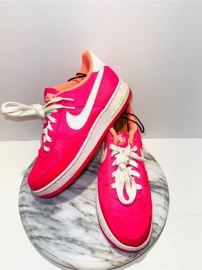 2014 Nike Air Force 1 (GS) Pink/White/Lime Size 6.5Y  Women’s 8 (314219-614)